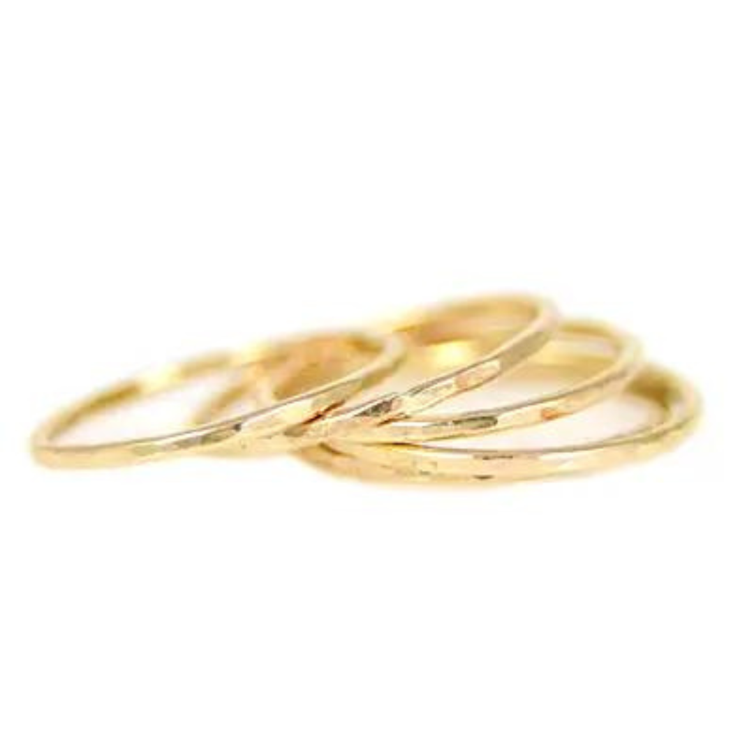 14k GF Gold Hammered Stacking Ring